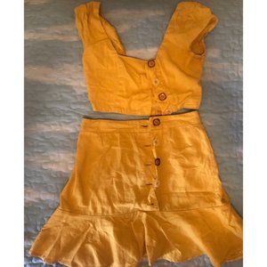 Sunshine Yellow Mini Skirt Set